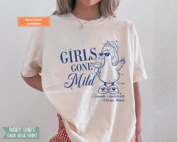 Personalized Girls Gone Mild Bachelorette Comfort Colors Shirt