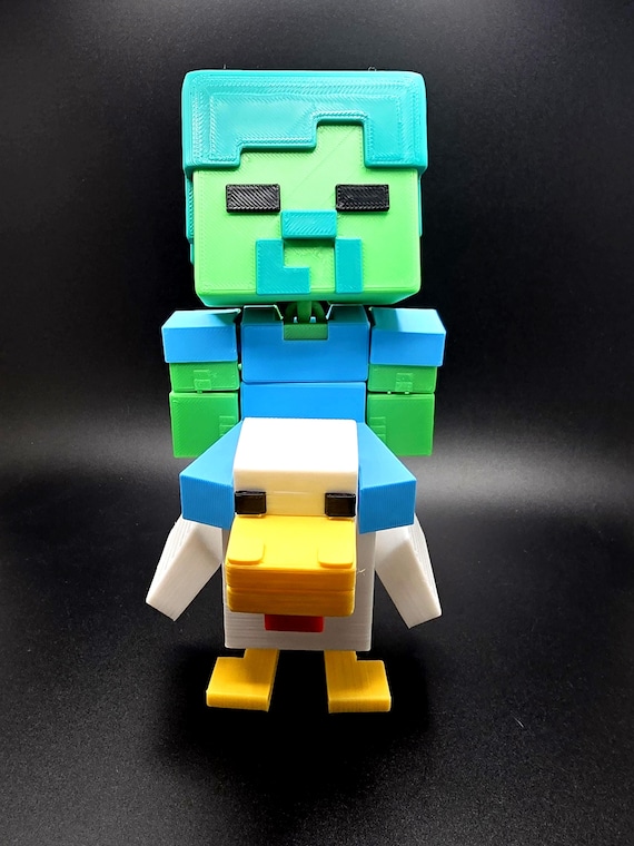 Minecraft Chicken Jockey Flexi Toy