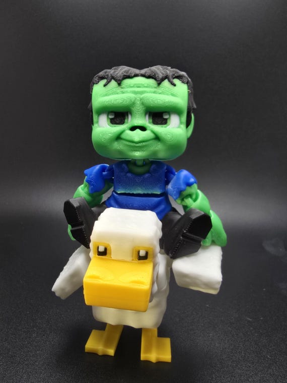 Minecraft Movie Chicken Jockey Flexi Toy