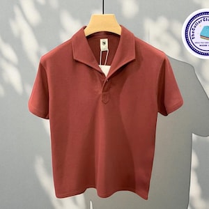 Men’s Collared Polo Shirt | Wide Waist Pull-On Tee | Short Sleeve Relaxed-Fit Top | Casual Comfortable Fashion Wear for Summer