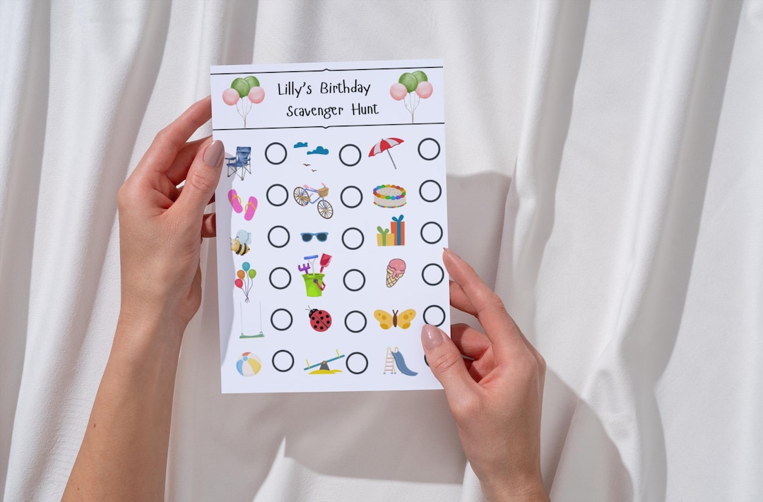 Birthday Scavenger Hunt for Kids: Party Game.editable Download - Etsy