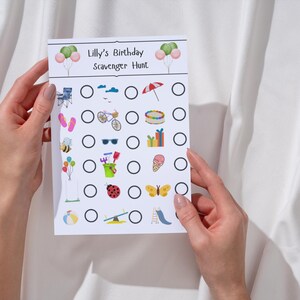 Birthday Scavenger Hunt for Kids .The Birthday Girls Birthday Party Scavenger Hunt Activity. Great For  All Ages.