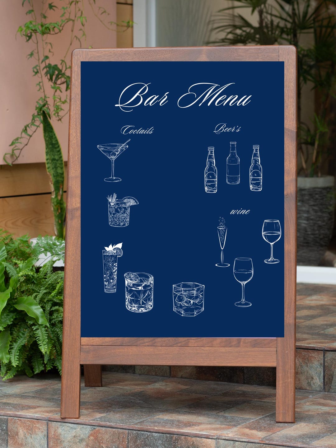 Elegant Bar Menu Sign,bar Menu for A Wedding A Birthday Party,or Any ...