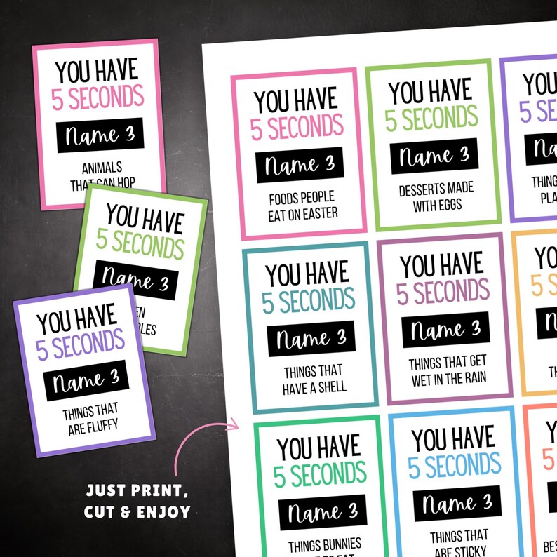 Easter 5 Second Game, PRINTABLE Spring Activity for Kids and Adults ...