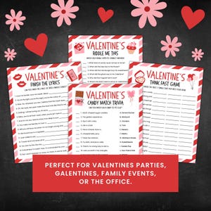 Valentine Game Bundle | 15 PRINTABLE Valentines Games for Kids & Adults ...