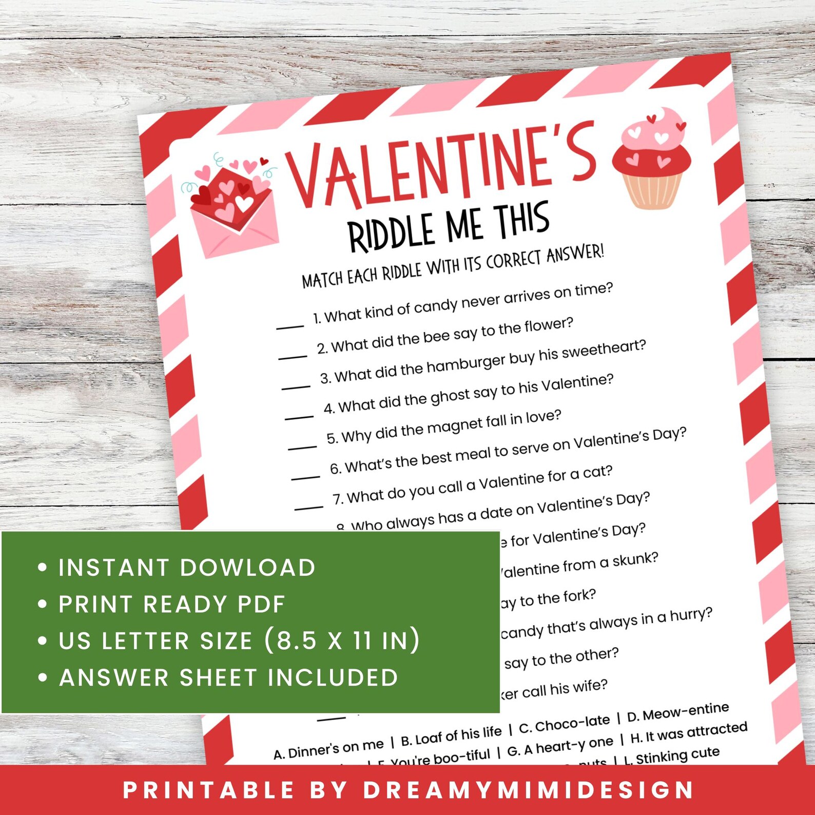 Valentine Riddles | PRINTABLE Riddle Me This for Kids & Adults ...