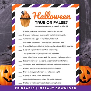 Halloween Trivia Game | Printable Halloween Activity | Halloween Family Game | Halloween Party Supplies | Classroom Halloween Favors
