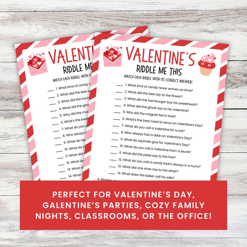 Valentine Riddles | PRINTABLE Riddle Me This for Kids & Adults ...