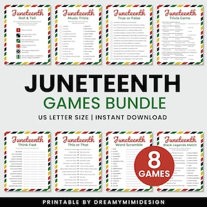 Juneteenth Games Bundle, Printable Juneteenth Activities, Black History Trivia, Juneteenth School Game, Juneteenth Trivia, Juneteenth Quiz