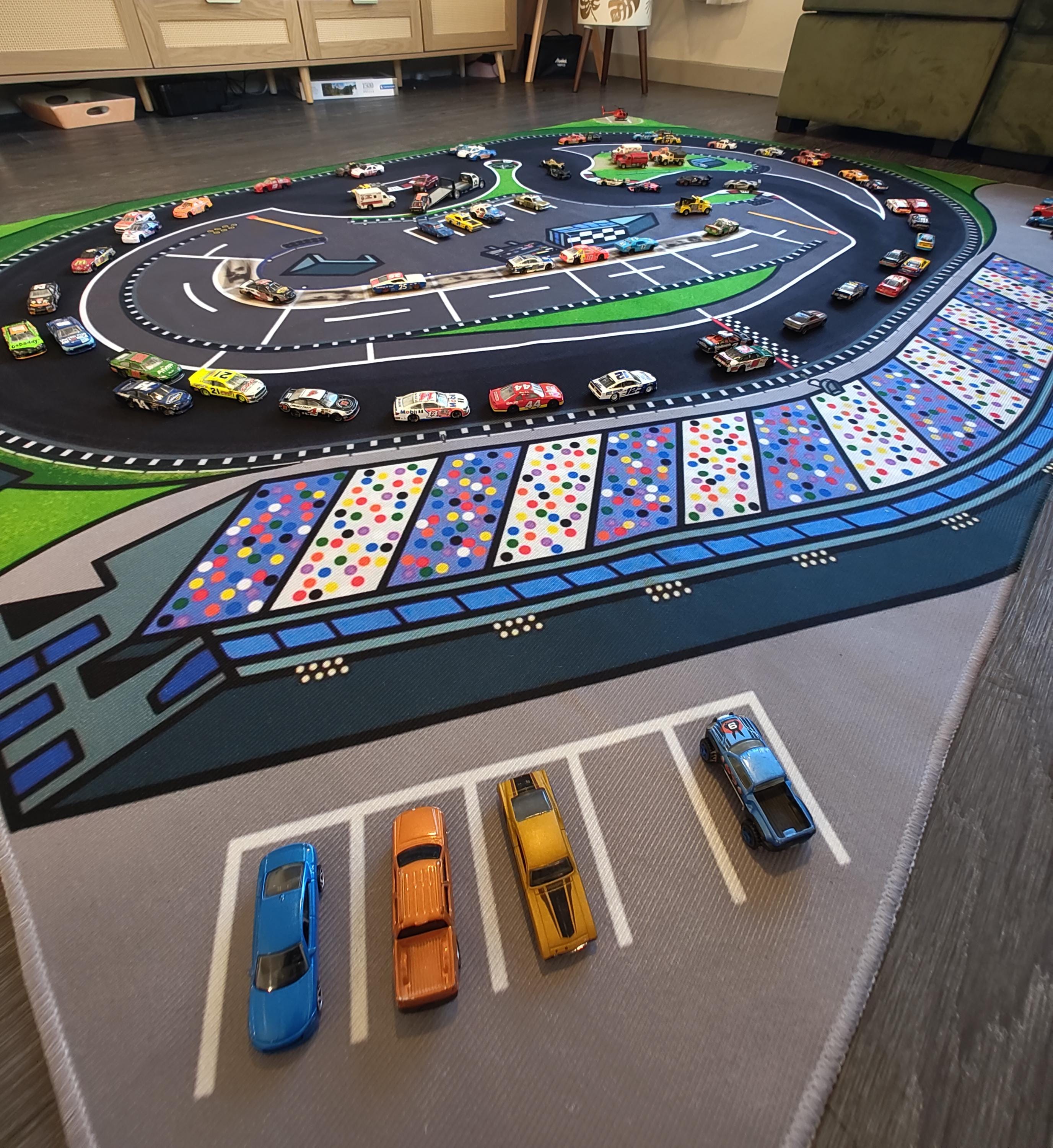 Kids Play Rug • 1/64 Toy Scale NASCAR Speedway Race Track - Etsy
