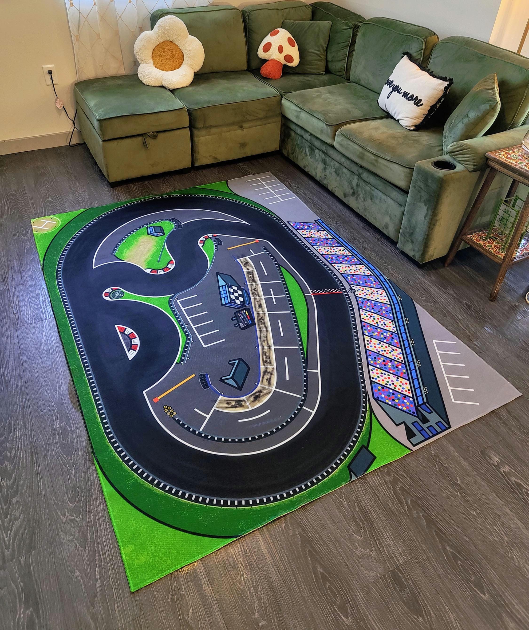 Kids Play Rug • 1/64 Toy Scale NASCAR Speedway Race Track - Etsy