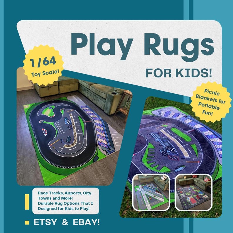 Nascar Rug Racetrack Kids Play Rug - 1/64 Toy Scale NASCAR Local Short Track - Etsy