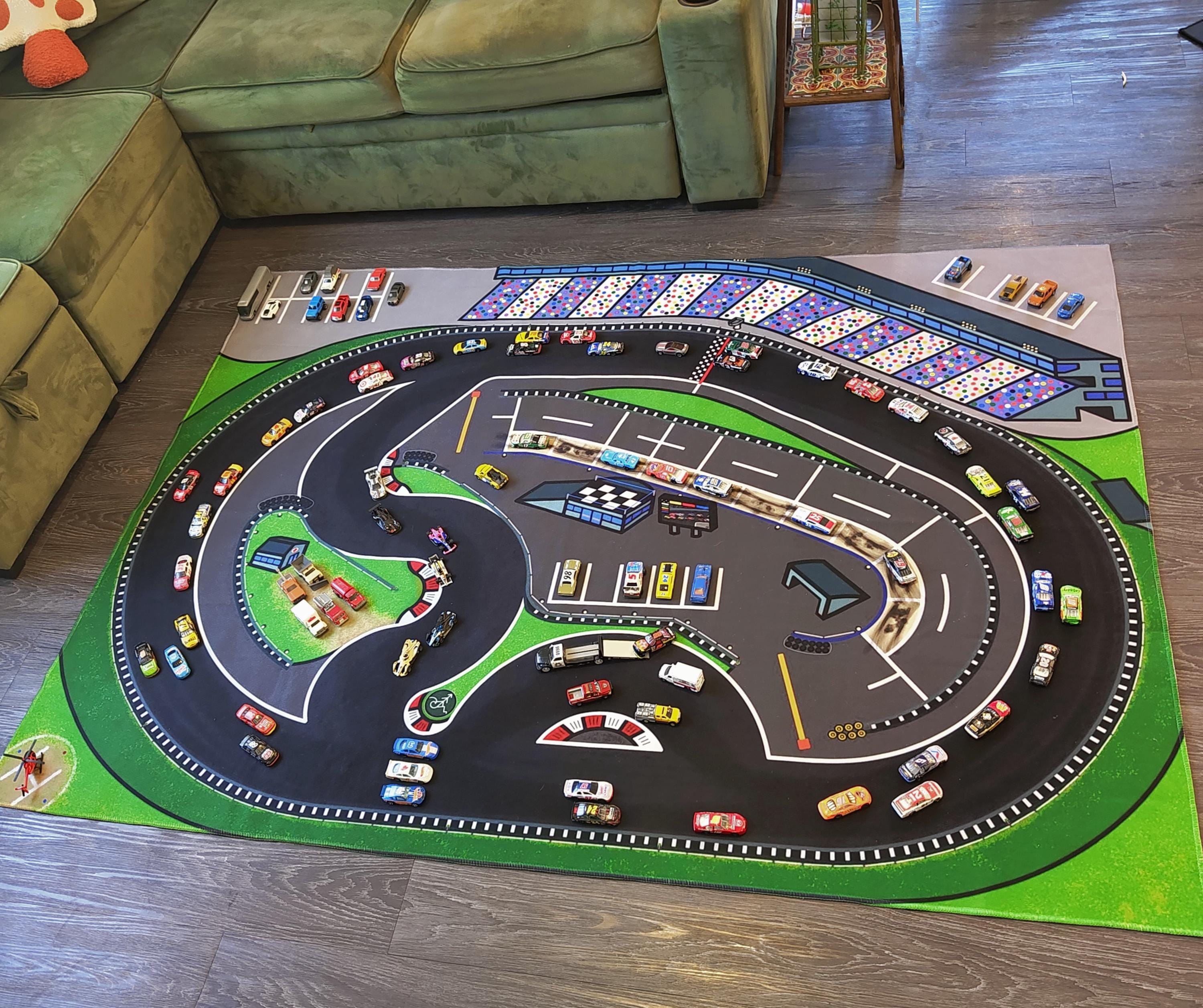 Kids Play Rug • 1/64 Toy Scale NASCAR Speedway Race Track - Etsy