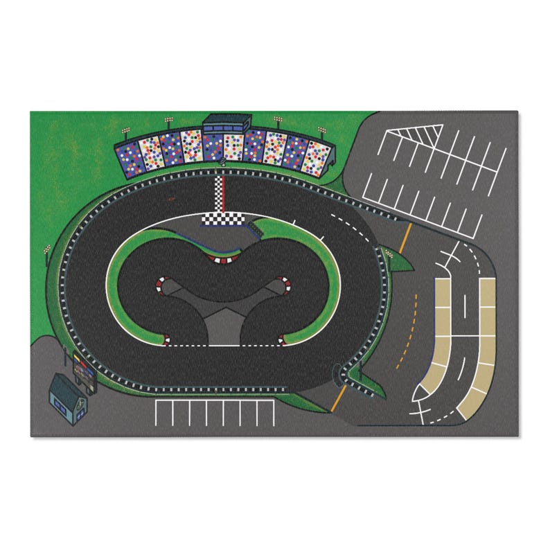 Nascar Rug Racetrack Kids Play Rug - 1/64 Toy Scale NASCAR Local Short Track - Etsy