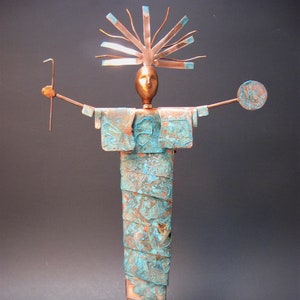 Original Sculpture, Southwestern, Modern art, John Gutierrez  Southwestern art Morning Sun Shaman