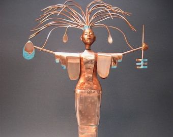 Original Sculpture, Southwestern, Modern art, John Gutierrez  Southwestern art Rain Goddess