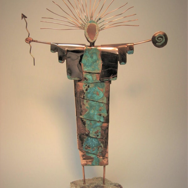 Protector Of Lightning Original Sculpture, Southwestern, Modern art, John Gutierrez  Southwestern art