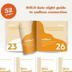 Solo Date Night Ideas Book, Book with prompts for self discovery and reflection, Journaling Prompts, Activity Tasks and Worksheets