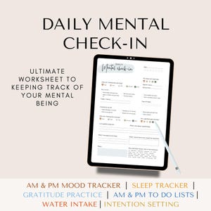 Daglig hälsokontroll: Humörspårning för morgon/eftermiddag (digital nedladdning)