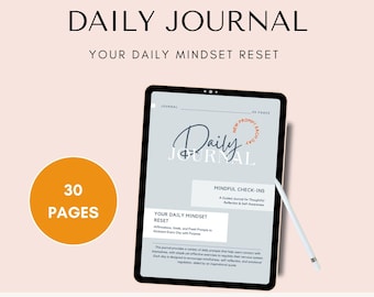 30-Day Wellness Journal: Self-Discovery Prompts, Mood Tracker (Printable PDF)