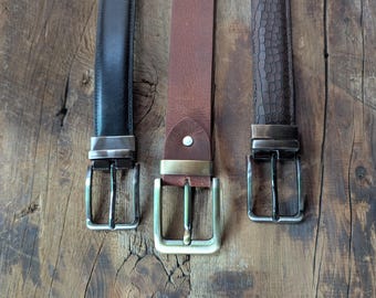 Hand Made Leather Belt For Men, Personalized Gift, Anniversary, Genuine Buffalo Leather, Handcrafted leather belt, full grain leather belt
