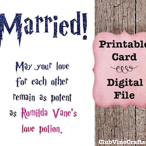 Wizard Printable Card - Romilda Vane&#39;s Love Potion - Instant Digital Download