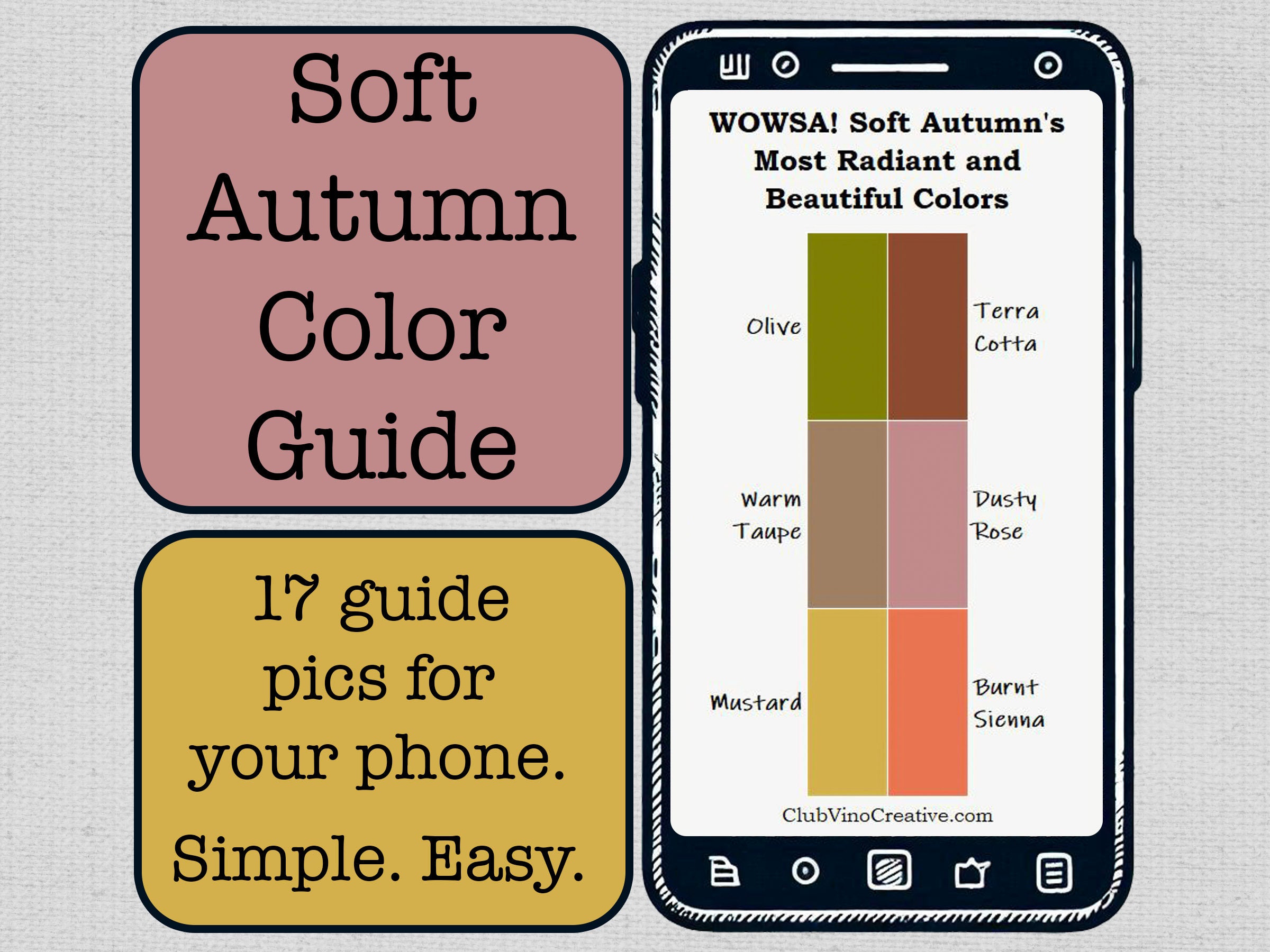 Soft Autumn Seasonal Color Guide - 17 JPG Files for Phone - Instant  Download - Easy Seasonal Color Analysis - Etsy