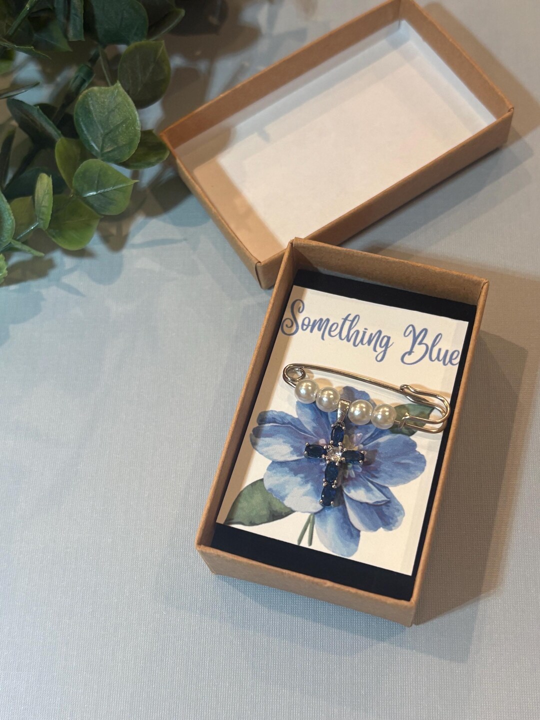 Something Blue Pin Something Blue Bridal Bouquet Charm, Blue Cross, Pins to Bouquet ...