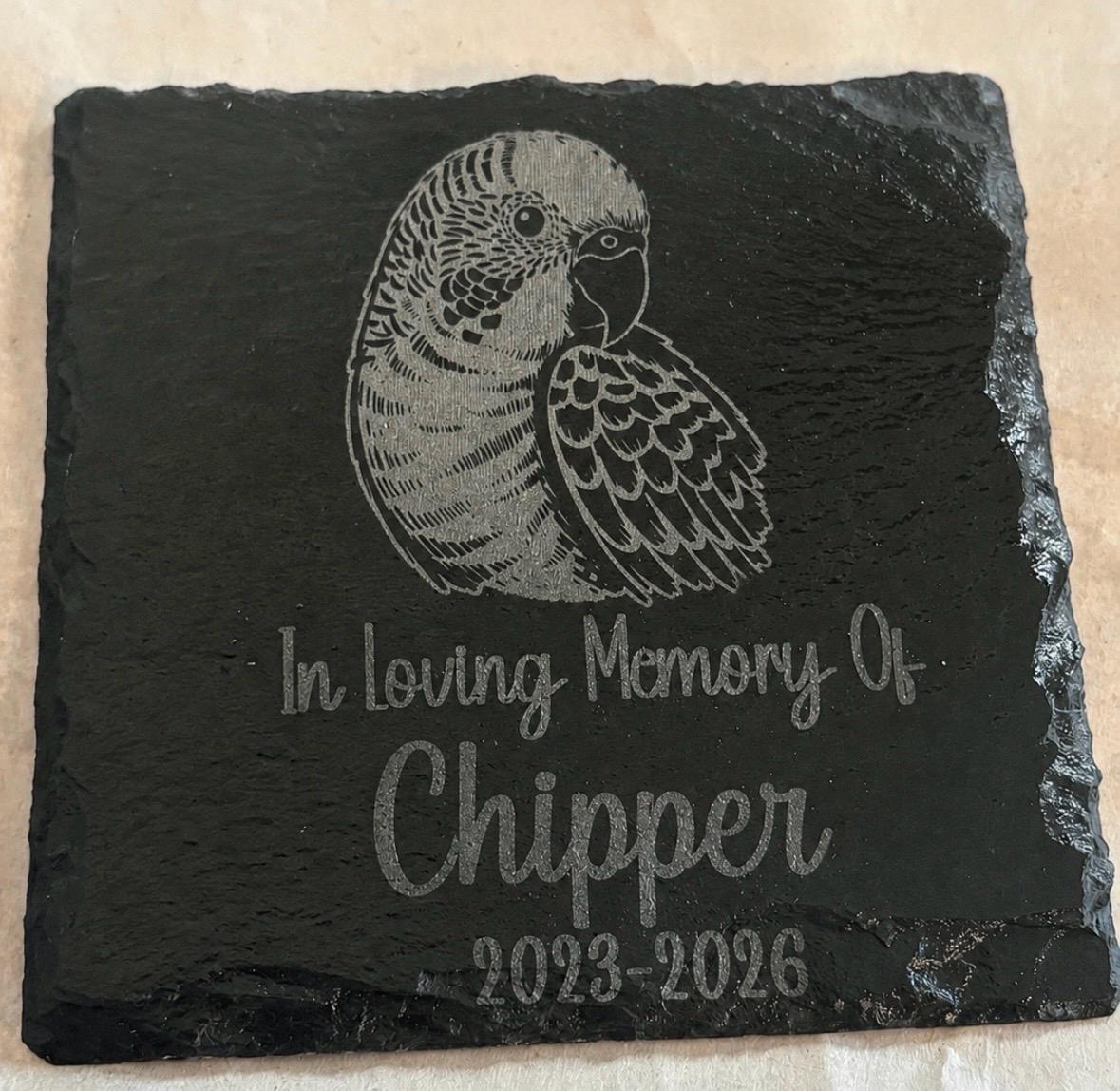 Memorial Bird Rip Bird Memorial Stone Slate Pet Loss Personalized Custom Gift Memorial ...
