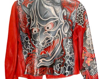 USA Avirex 1990s Vintage 八の字 Jacket Leather Tattoo Dragon Vintage Japanese Jacket Leather Graphic Dragons ジャケット・アウター