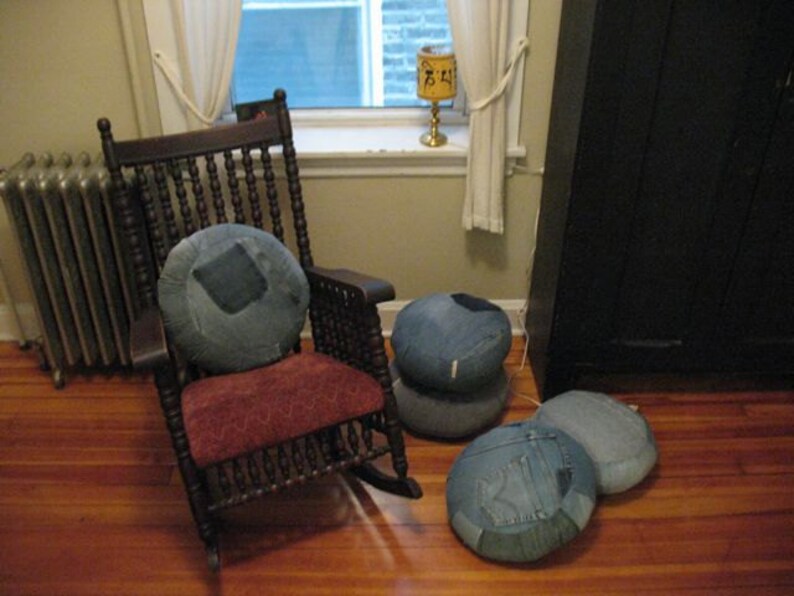 DIY DENIM ZAFU Howto Instructions for Meditation Cushion From Used