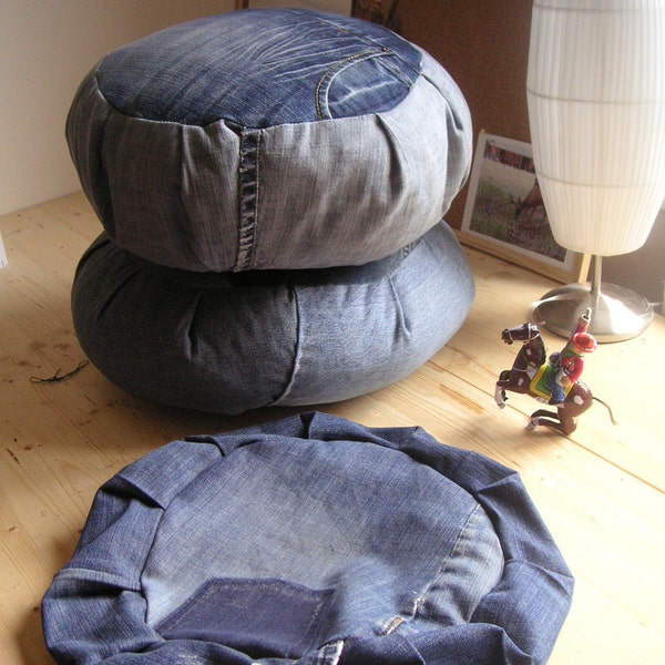 DIY DENIM ZAFU: How-To Instructions for Meditation Cushion from Used Jeans