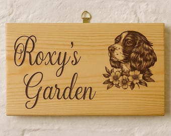 Personalised Custom Engraved Wooden Dog Name plate Sign plaque memorial