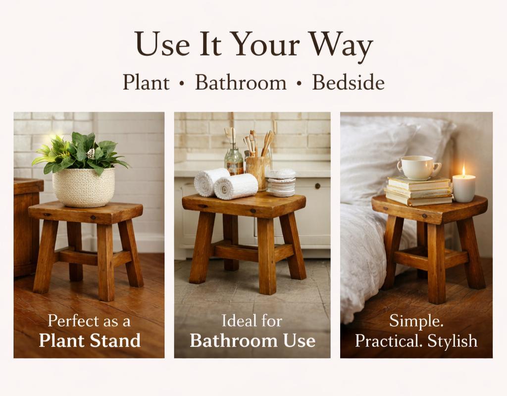 Rustic Wooden Stool | Farmhouse Plant Stand | Small Wooden Milking ...