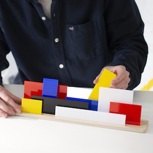 Shapes of MONDRIAN A 3D Diorama to create artworks inspired in Neoplasticism and De Stijl To play, educate & decorate Modern Art Gift image 1