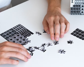 Brutalism Architecture Minipuzzle | 50-Piece Cardboard Puzzle inspired by Le Corbusier Design Patterns | Do it in under 20 min!
