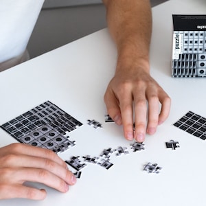 Brutalism Architecture Minipuzzle | 50-Piece Cardboard Puzzle inspired by Le Corbusier Design Patterns | Do it in under 20 min!