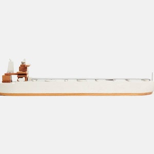TI Asia Supertanker Scale Model | A Wooden Mountable Toy Ship inspired by the real Oil Tanker | Grey & Natural wood | Papafoxtrot