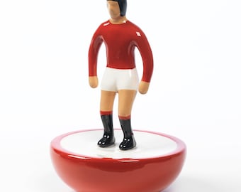 Manchester United Football player Ceramic Statue | A 100% handmade decorative figure | Subbuteo retro style | 30cm tall