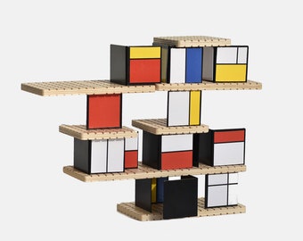 HOUSE of Mondrian Construction Toy | A building set to experiment with Neoplasticism De Stijl Art works | Creative Design Architecture Gift