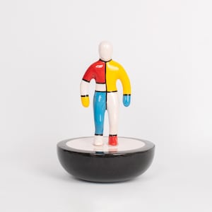 Estatua de cerámica de Mondrian hecha a mano: decoración artística neoplasticista (30 cm)