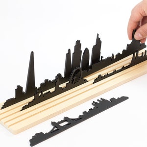 LONDON Skyline Silhouette | 3D Spielzeug Diorama zum erstellen Architektur Stadtlandschaft | Minimalistische Architektur Stadt Dekor