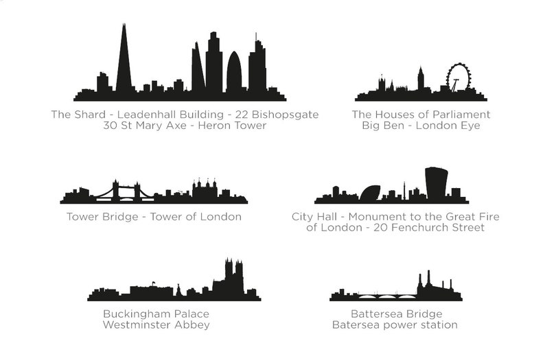Shapes of LONDON Skyline Silhouette Cityscape With Movable Etsy