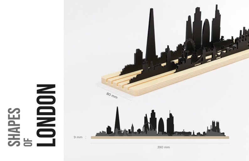 Shapes of LONDON Skyline Silhouette Cityscape With Movable Etsy