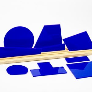Shapes of SUPREMATISM BLUE | Create 3D Artworks inspired by Suprematist Art | Acrylic & Elm Wood Construction Toy | Geometric Diorama Puzzle