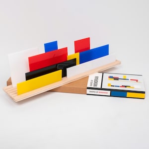 Shapes of MONDRIAN | A 3D Diorama to create artworks inspired in Neoplasticism and De Stijl | To play, educate & decorate | Modern Art Gift