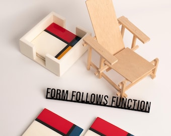 Architecture Quotes | Form Follows Function | 3D Decorative Lettering inspired by Louis Sullivan | Design Gift | 23 x 2.5 cm