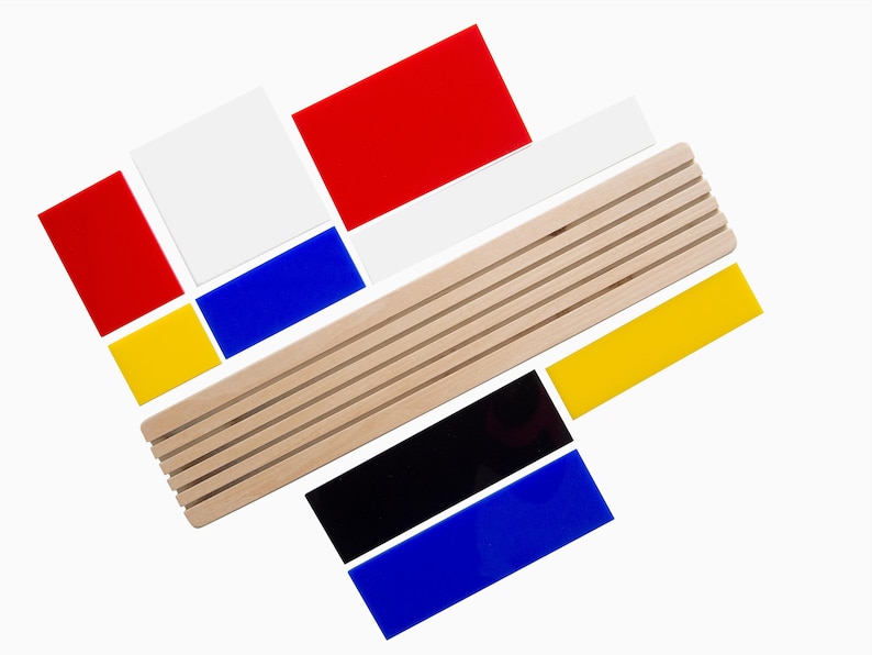 Shapes of MONDRIAN A 3D Diorama to create artworks inspired in Neoplasticism and De Stijl To play, educate & decorate Modern Art Gift image 2