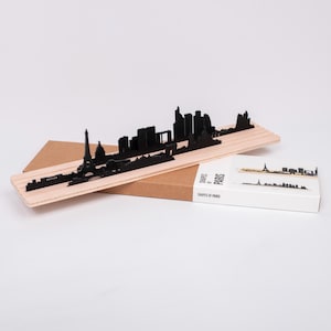 Diorama dello skyline di Parigi: silhouette della città in 3D, regalo di architettura