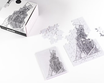 Tatlin's Tower Architecture Minipuzzle | 50-piece Cardboard Puzzle of the Third International Monument | Do it in under 20 min!